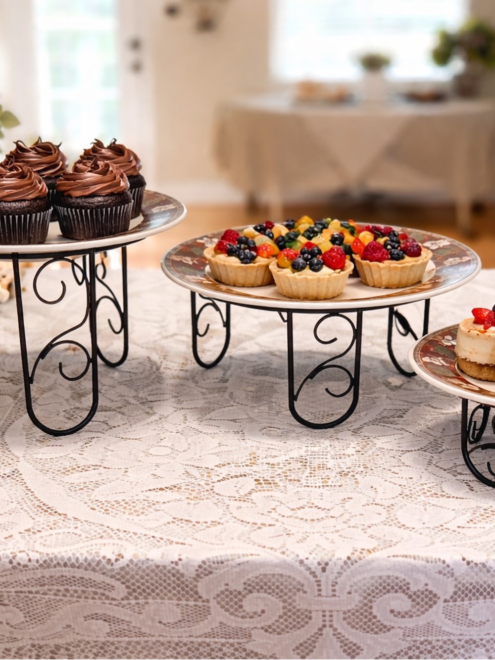Entertaining Buffet Serving Set Of Three Risers